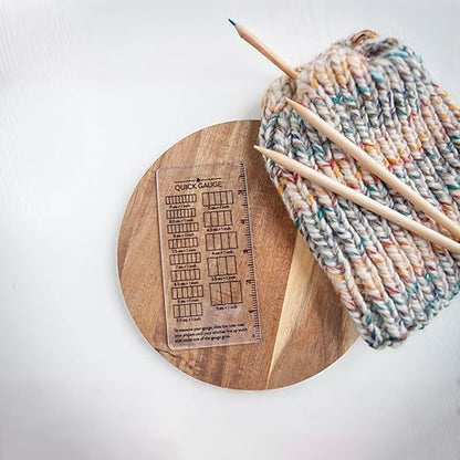 Quick Gauge Ruler, Gauge Ruler for Knitting and Crochet, Scarf Keychain Knitting No Counting Needed, Slide Sewing Rulers and Guides for Fabric Stitch Measuring Crochet Tool(1pc)