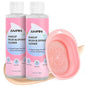 Alyfini Makeup Brush Cleaner Solution + Scrub Basin Combo, Removes Tough Stain on Make Up Brushes Set/Sponge/Puffs, Deep Clean Inner Bristles from Waterproof Foundation/Concealer, 10.2 Fl Oz/300 ml