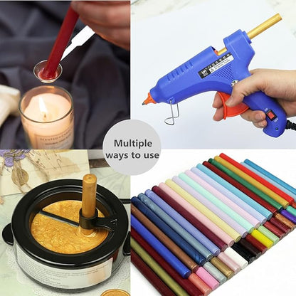Gray Blue Wax Sealing Sticks, ONWINPOR 10pcs Glue Gun Wax Seal Sticks for Wax Seal Stamp, Melting Wax Seal Sticks for 0.43'' Glue Gun Wax Sealing Sticks (Gray Blue)