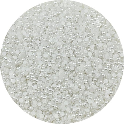 10000pcs 3mm Half Pearls for Crafts Flatback Round Half Pearl Beads for Jewelry Making Nail Art Scrapbook Craft Wedding Dress Decoration(White)