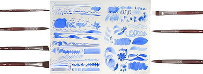 Professional Synthetic Brush Set for Acrylics - 17-Piece Artist Water Media Paint Brushes for Acrylics, Watercolor, Gouache. Beginner-Friendly with Great Flow Control and Snap - Verbena Set by ZenART