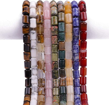 Natural Red Agate Cylinder Stone Loose Semi Gemstone Beads for Jewelry Making 10mmx14mm 38cm