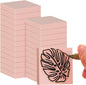 Frienda 24 Pcs 2" X 2" Rubber Carving Blocks Linoleum Blocks for Printmaking, Stamp Making, DIY Crafting, Scrapbook, Painting, Soft and Easy to Carve (Pink)