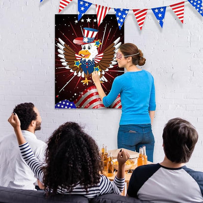 ASTARON Pin The Tail Game Pin The Star on The Eagle Party Game with 36 Stickers for Kids Birthday Party Supplies