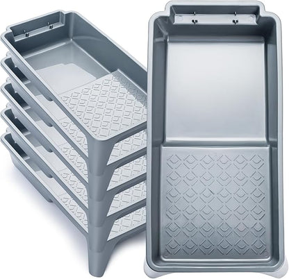 Mister Rui Paint Tray 4 Inch, 5 Pack, Plastic Paint Tray, Textured Paint Roller Tray, Small Paint Trays for Painting