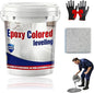 Epoxy Floor Paint, Epoxy Colored Sand Floor Paint, High-Gloss Marble Effect Self-Leveling Coating, Waterproof, Non-Slip, Ultra-Durable for Garage, Basement, Wood Floors (White Heather Gray,44 lb)