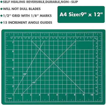 Anezus Craft Knife Precision Cutter and Self Healing Cutting Craft Mat Hobby Knife Set with 30 PCS Knife for Art Hobby Craft Scrapbooking Stencil