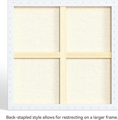 PHOENIX 30x30 Inch 2 Pack Gallery Canvas - 1.5 in Thick Large Square Canvases for Painting - Deep Edge 100% Cotton 11 Oz. Gesso Primed White Blank Professional Canvas Oil & Acrylic Paints