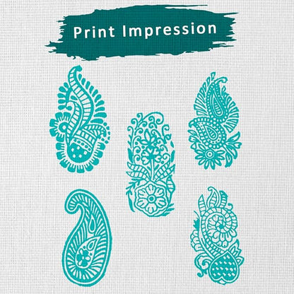 Wooden Stamp Block, Printing Stamp Design Set | Block for Printing Saree Border | Dresses, Craft Card Making, Scrapbook, Clay Pottery | Set of 5 | Hashcart®