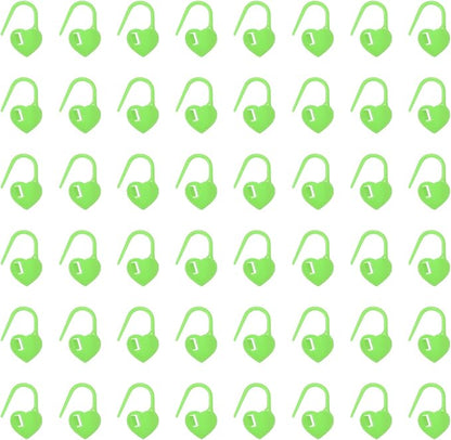 uxcell 200pcs Stitch Markers for Crocheting, Heart Shaped Crochet Marker Needle Clip Counter for Knitting Clothing Tag DIY Craft,Green