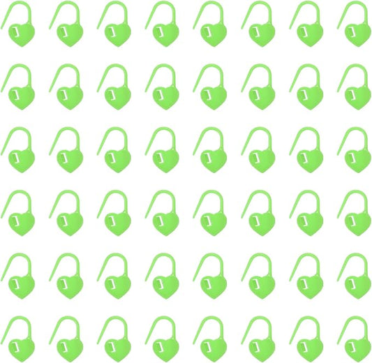 uxcell 200pcs Stitch Markers for Crocheting, Heart Shaped Crochet Marker Needle Clip Counter for Knitting Clothing Tag DIY Craft,Green