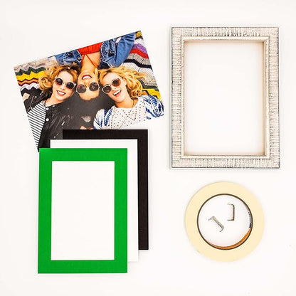 5x7 Mat for 8.5x11 Frame - Precut Mat Board Acid-Free Show Kit with Backing Board, and Clear Bags Bright Green 5x7 Photo Matte Made to Fit a 8.5x11 Picture Frame Matboard for Framing, Pack of 10 Mats
