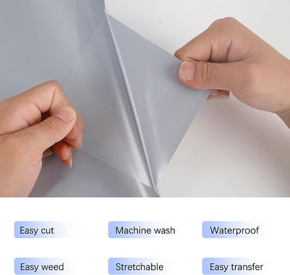 RENLITONG Matte Silver Iron on Vinyl Roll - 12Inch x 13ft HTV Heat Transfer Vinyl for T-Shirt, HTV Rolls for All Cutter Machine - Easy to Cut & Weed for Heat Transfer Design