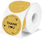 2" Holographic Thermal Label Stickers, Round Direct Thermal Label Stickers, Glitter Thermal Printer Sticker Labels for Gift Wrapping, Self-Adhesive Custom Logo Design- Glitter Gold