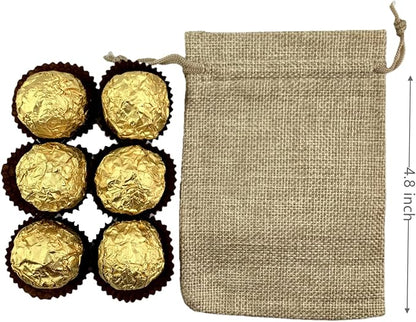Palmhomee Pack of 25 Burlap Gift Bags with Drawstring Linen Jewelry Pouches Wedding Hessian Jute Bags for Birthday Jewelry and Treat Pouches Party Wedding Favors Gift Art and DIY Craft (4x5.6 Inch, Royal Blue)
