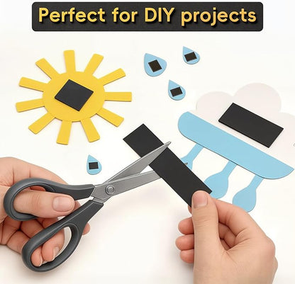 Magnetic Strips Self Adhesive,12 Pack 6" x 1" (150 x25 x 2 mm) Sticky Back Magnet Tapes, Flexible Durable Magnet Stickers for Classroom Office Kitchen, Fridge, DIY, Crafts