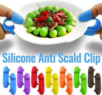 1 Pair Mini Silicone Finger Clip, Professional High Heat Resistant Finger Protection Guards Bowl Dish Plate Clamp Holder, Heat Insulated for Curling & Flat Irons, Wands, Blow Dryers
