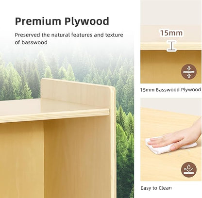 OOOK 9-Cube Storage Organizer, Wooden Storage Cabinet Display Shelf, Kids Bookshelf for Classroom, Playroom, Living Room, Office, etc