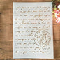 TIAMECH A4 Reusable Script Stamp Stencil for Painting - Vintage Paragraph Letters Layering Template, DIY Wall Art, Wood Furniture, Scrapbook & Crafts (8.3x11.7inch)