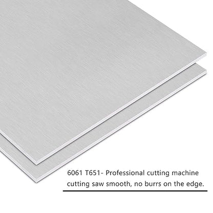 2Pack 6061 T651 Aluminum Sheet Metal 8 x 8 x 1/8(0.125") Inch Flat Plain Aluminum Plate Covered with Protective Film, 3mm Heat Treatable Rectangle Aluminum Metal Plate for Crafting, Industrial