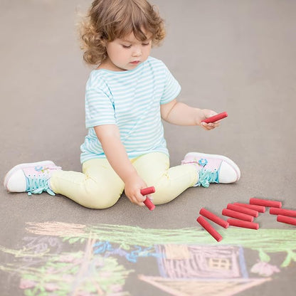 20 Pcs Sidewalk Chalks for Kids Non Toxic Jumbo Chalk for Party Gift Outdoor Art Classroom Play Painting (Red)