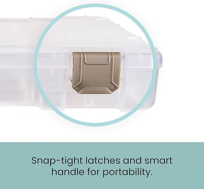 ArtBin Floss Finder Box: Clear Sewing Organizer with 6 Compartments, 12 Dividers, Durable - Perfect for Embroidery Floss and Small Sewing Supplies Storage
