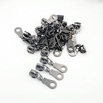 Leekayer #5 Black Nickel Metallic Nylon Coil Teeth Zippers by The Yard Bulk 10 Yards Zipper Tape with 25pcs Black Nickel Sliders for DIY Sewing Tailor Craft Bag(Black)