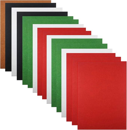 Weabetfu 16 Pieces Christmas Felt Fabric Sheets,5 Colors Craft Felt Sheets for DIY Christmas Decoration,DIY Patchwork Sewing Crafts