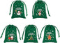 Tapleap Christmas Bags with Drawstring - 50Pcs 3x4 Green Velvet Coth for Wrapping Christmas Party Favors or Gifts for Friends, Children, Customers