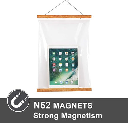 WITCOLOR Magnetic Poster Hanger Frame 13x19 13x13 13x17 Poster Frame 13 Inch Wide 1 Pack Magnetic Hanging Frames Light Wood Wooden Frame Hangers for Room Wall