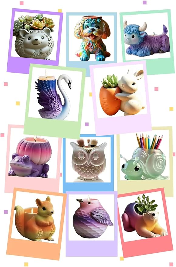 Animal Resin Molds Silicone 3D Cute Snail Epoxy Resin Plaster Candle Holder Wax Molds for Candle Making, Art Crafts DIY Unique Display Home Decor
