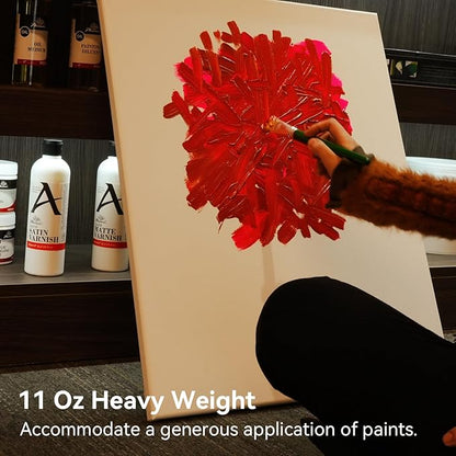PHOENIX 16x20 Inch 6 Pack Artist Canvas - Large Stretched Canvases for Painting - 3/4 Inch Profile, 100% Cotton 11 Oz. Gesso Primed White Blank Professional Canvas Oil & Acrylic Paints
