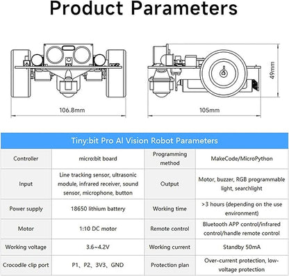 Yahboom Microbit V2 Start Robotic for Kids STEM Education Toy Car Kit DIY Programmable with Tutorial Super Cost-Effective (Robot with Micro:bit V2)