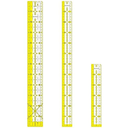 Acrylic Quilters Ruler 12"x1.5", 12"x1",6"x1"