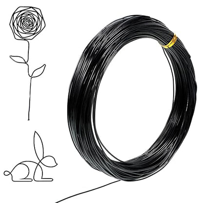 98 Feet Black Craft Wire Bendable, 1mm 18 Gauge Wire for Jewelry Making, Aluminum Sculpting Black Floral Wires for Crafts, Jewelry, Beading, Wreath Making