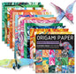 Square Origami Paper 6x6 Double Sided 50 Sheets 50 Colors 70GSM Origami Kit Japanese Chiyo Easy Fold Arts Crafts DIY Handwork Beginner Rock Color