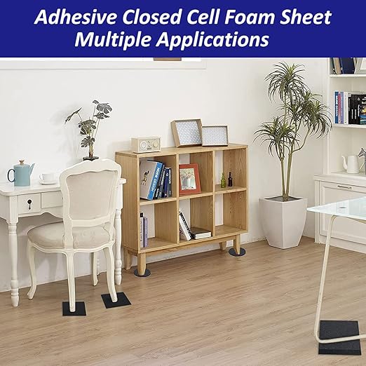 Foam Padding Sheets with Adhesive Backing - 3/4" Thick Self Stick Neoprene Insulation Foam,4PCS 3/4 Inch Thick X 4 Inch Long X 4 Inch Wide
