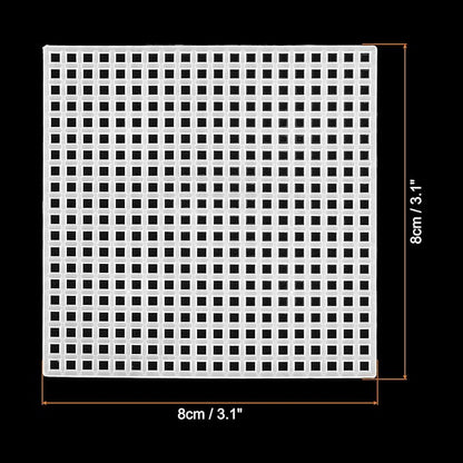 PATIKIL Plastic Mesh Canvas Sheets,10Pcs 3.1 x 3.1inch Cross Needlework Blank Yarn Crafting for Embroidery DIY Bookmarks Cup Mats, White, Square