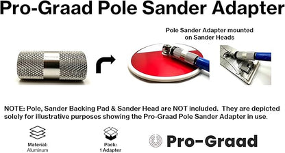 Sanding Pole Adapter, Connect Wood Handles, Telescopic, Multi Purpose Paint Extension to Drywall Standard Sander Head