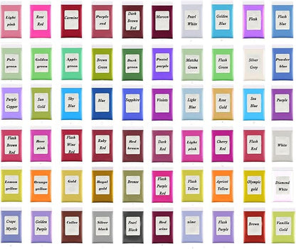 Mica Powder, 60 Color Resin Pigment, Natural Cosmetic Grade Shimmer Mica Powder for Epoxy Resin/Bath Bombs/Candle/Quicksand/Soap/Lip Gloss/Slime. Candle Dye,Soap Making Dye