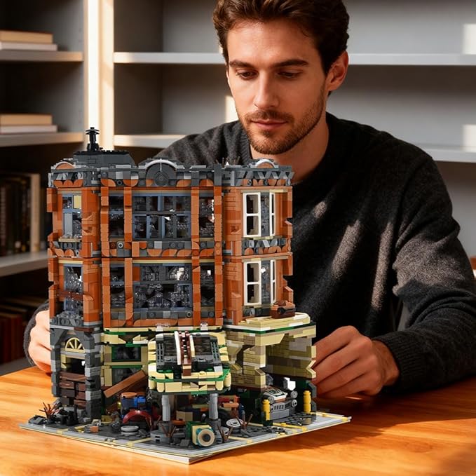 Retro Modular Buildings City Sets,Abandoned Expert Garage and Rusted Cars,City Modular Collection Kit,3325 pcs for Adults & Teen