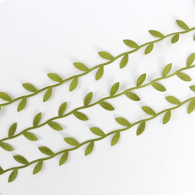 MEEDEE Leaf Trim - 1" x 20 Yards - Sage Green Ribbon for Leaf Wrapping Paper Sewing Craft Accessories Greenery Baby Shower Birthday Party Hemp Yarn Flowers Embellishments