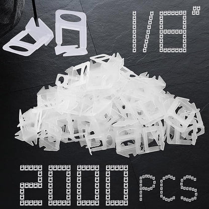 Tile Leveling System Clips 1/8" 2000 Piece 3.0mm Tile Leveler Clips DIY Tile Spacers Tile Leveling Clips for Professional Ceramic Tile and Stone Installation
