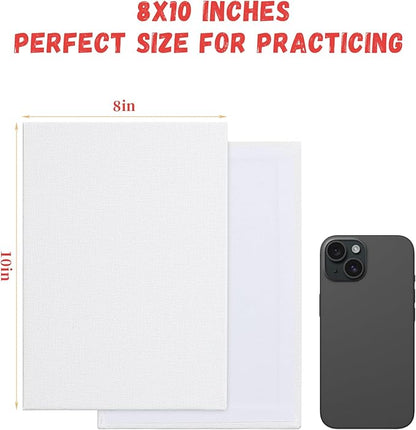 Simetufy 30 Pack 8x10 Inch Painting Canvas, Blank Cotton Canvas Panels Bulk Value Pack for Party, Acrylics Oil Watercolor Tempera Paints