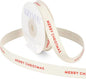 Merry Christmas Ribbon - 5/8 Inch x 12 Yards Cotton Herringbone Ribbon, Natural Twill Tape Ribbons for Gift Wrapping, Birthdays, Weddings, Anniversaries, Valentine's Day, Mother's Day