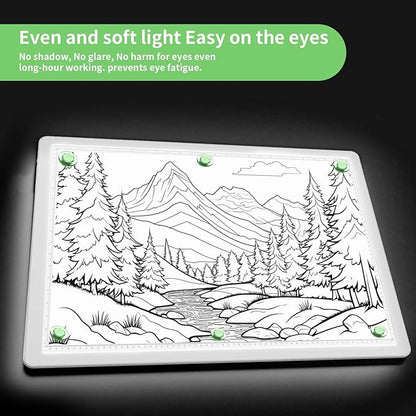 Phylosal Rechargeable A2 Light Pad for Diamond Painting 25.2''x18.4'', Magnetic Tracing Light Box for Drawing, Diamond Art Light Board with Side Button, Wireless LED Light Table for Sketching, Design
