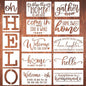 Welcome Stencils for Painting 12” Oh Hello Stencils Welcome-ish Stencil Gather Plastic Templates for Drawing on Wood/Mat/Round Door Hanger