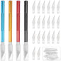 MECCANIXITY 4 Pcs Exacto Knife, Craft Hobby Knife with 40 Exacto Blades(#11) Profession Craft Knives for Crafting, Modeling, Scrapbooking (Red, Gold, Blue, Black)
