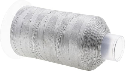 Mandala Crafts Silver Heavy Duty Thread -1500 Yds Tex 90 Thread for Sewing Drapery Jeans Leather Hair - Bonded Polyester for Outdoor Marine Upholstery
