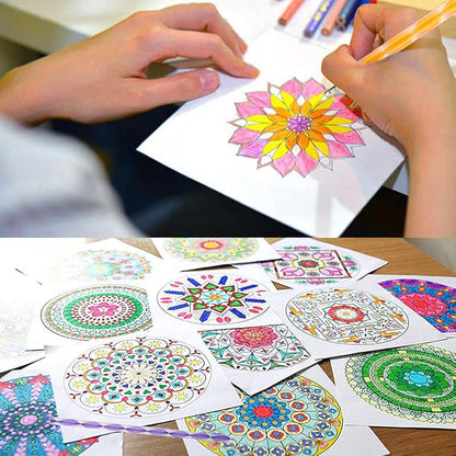 Augshy 19pcs Mandala Dotting Tools Set Pen Dotting Tools Mandala Stencil Ball Stylus Paint Tray for Painting Rocks, Coloring, Drawing and Drafting